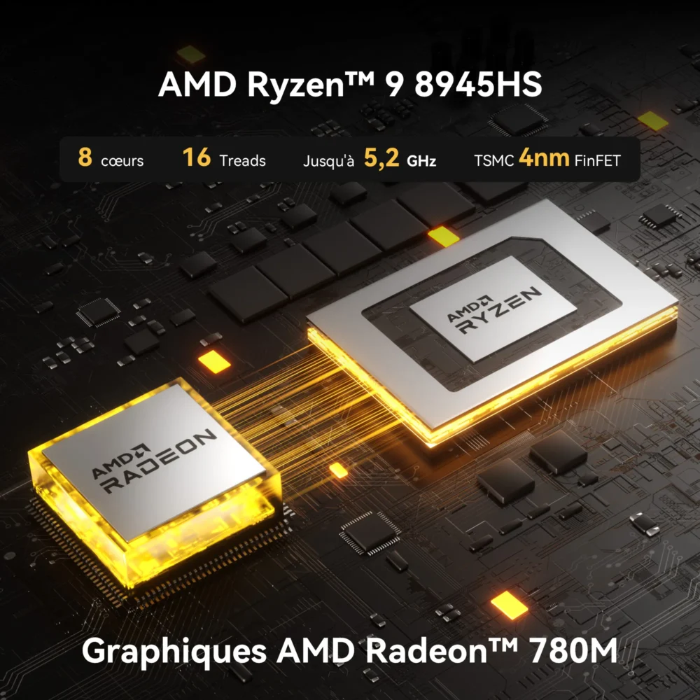 GEEKOM A8 Mini PC AMD Ryzen 9 8945HS ou Ryzen 7 8845HS – Image 2