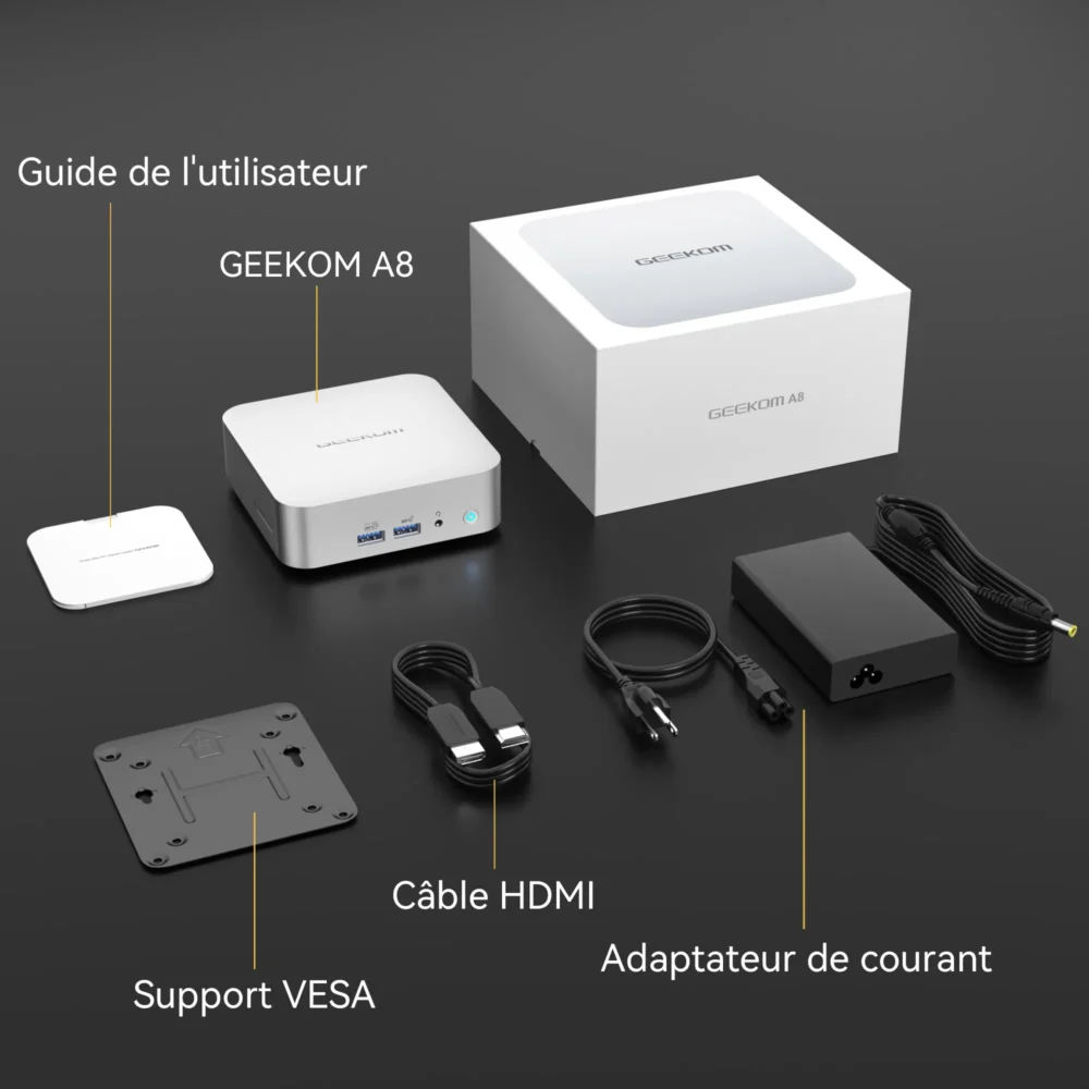 GEEKOM A8 Mini PC AMD Ryzen 9 8945HS ou Ryzen 7 8845HS – Image 7