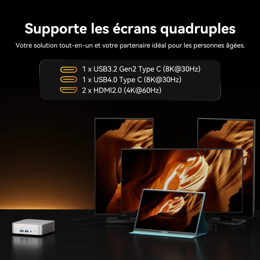 GEEKOM A8 Mini PC AMD Ryzen 9 8945HS ou Ryzen 7 8845HS – Image 5