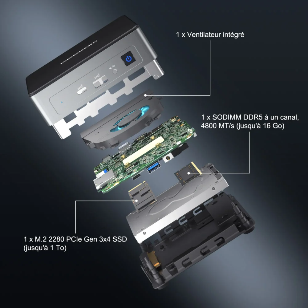 GEEKOM Mini Air 12 Mini-PC avec Intel Alder Lake N100 de 12 ème Génération – Image 3