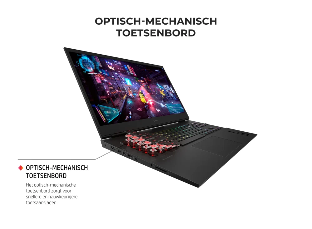 HP OMEN 17'' Gaming Laptop - 17-ck2001nb - Shadow Black - QHD - RTX 4080 - Azerty toetsenbord met RGB verlichting per toets – Image 3